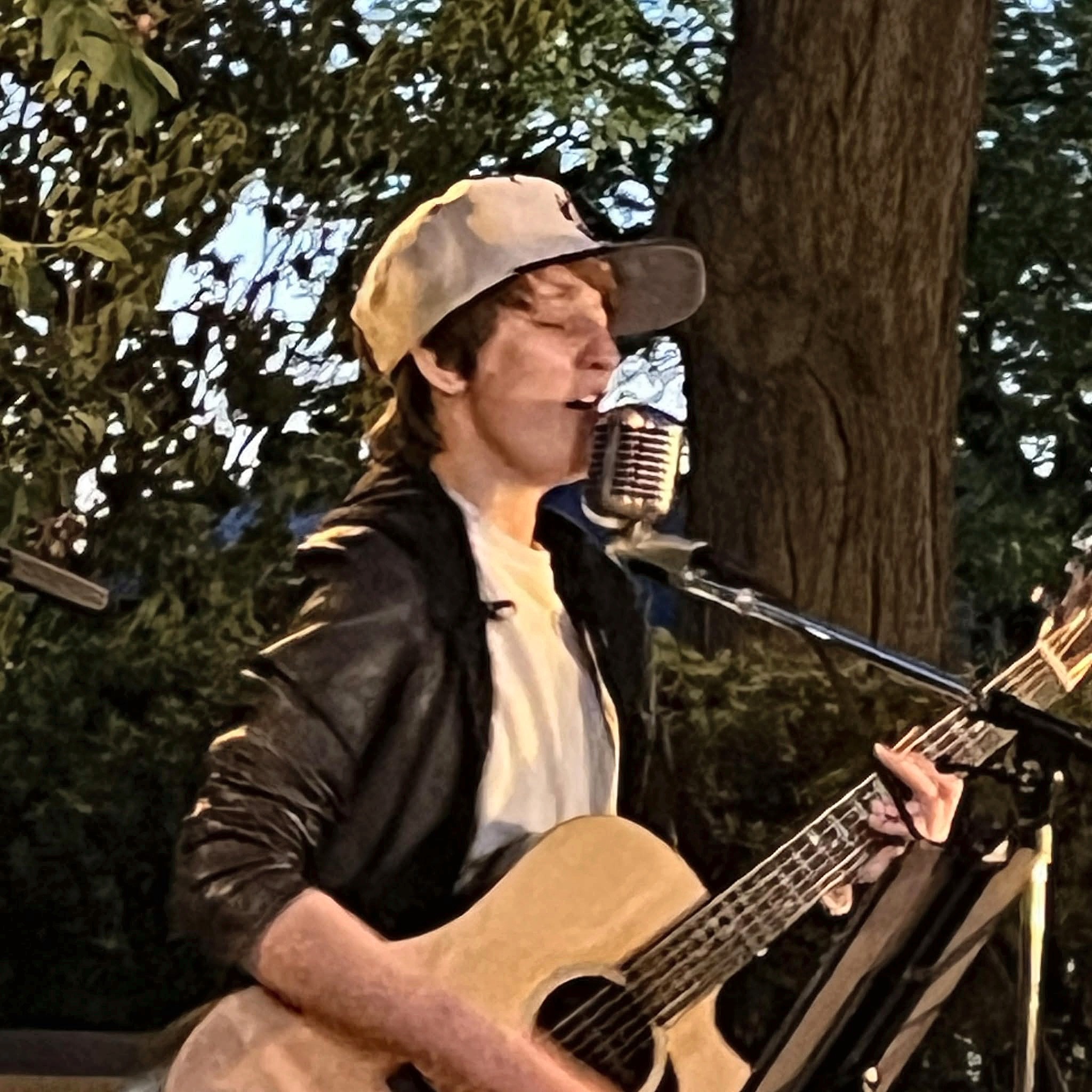 Bec Bradshaw performing with A Sure Thing